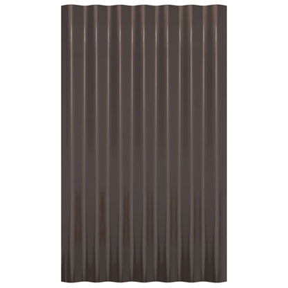 Roof Panels 12 pcs Galvanized Steel Brown 23.6"x14.2"