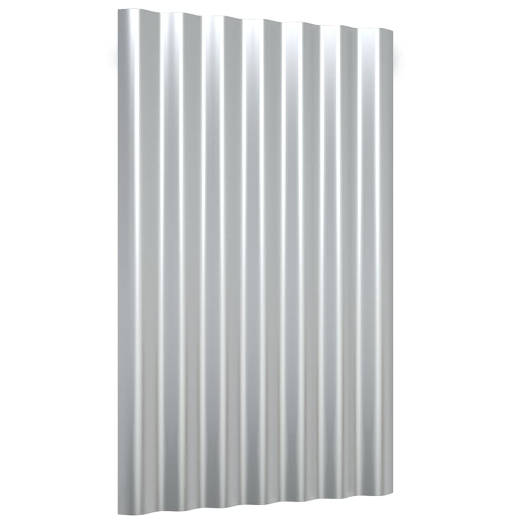 Roof Panels 12 pcs Galvanized Steel Silver 23.6"x14.2"