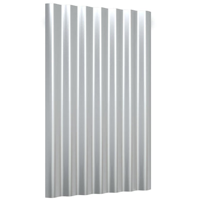 Roof Panels 12 pcs Galvanized Steel Silver 23.6"x14.2"