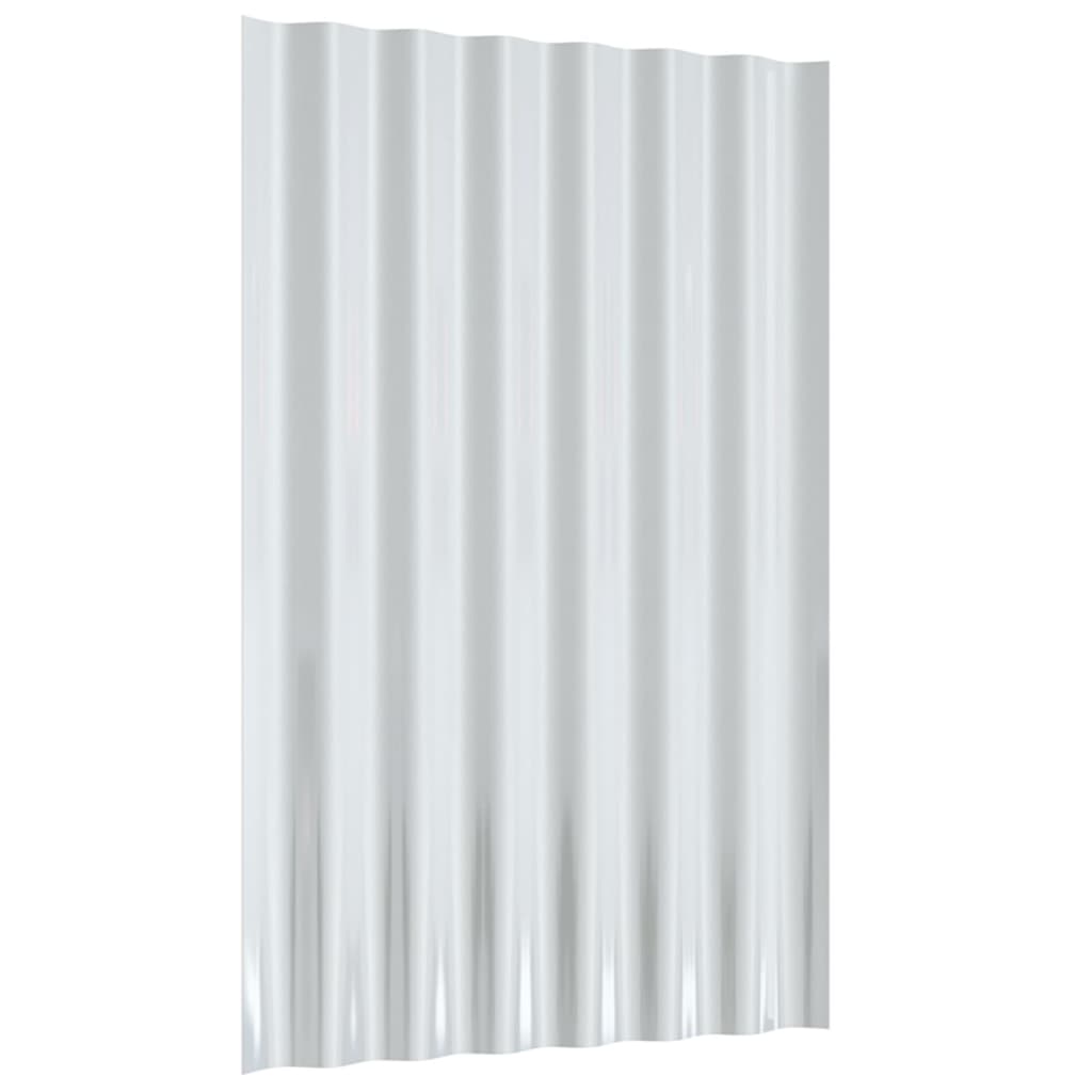 Roof Panels 12 pcs Galvanized Steel Silver 23.6"x14.2"