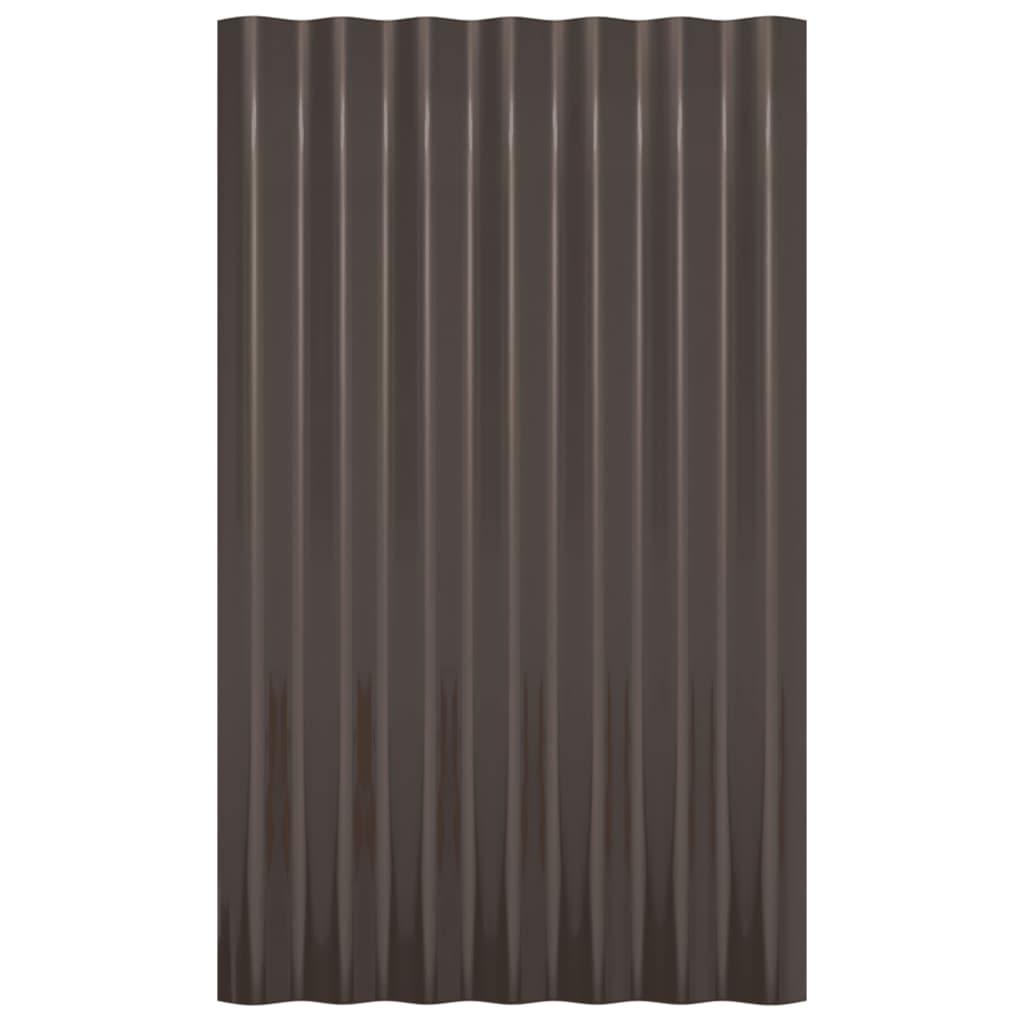 Roof Panels 36 pcs Galvanized Steel Brown 23.6"x14.2"