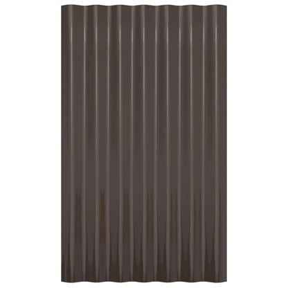Roof Panels 36 pcs Galvanized Steel Brown 23.6"x14.2"