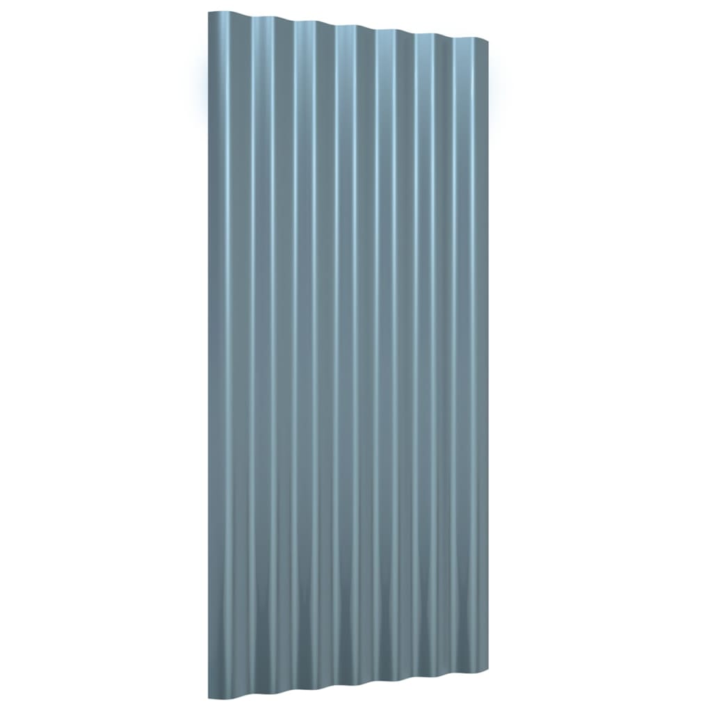 Roof Panels 12 pcs Galvanized Steel Gray 31.5"x14.2"
