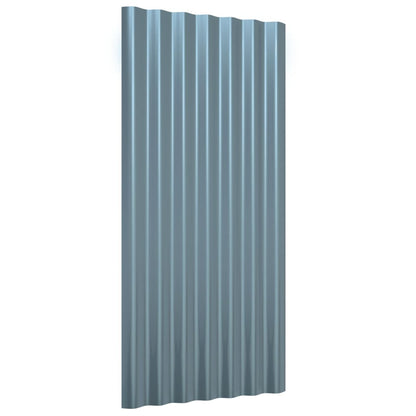 Roof Panels 12 pcs Galvanized Steel Gray 31.5"x14.2"