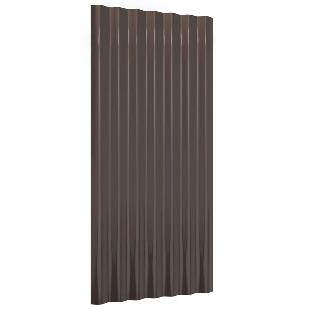 Roof Panels 12 pcs Galvanized Steel Brown 31.5"x14.2"
