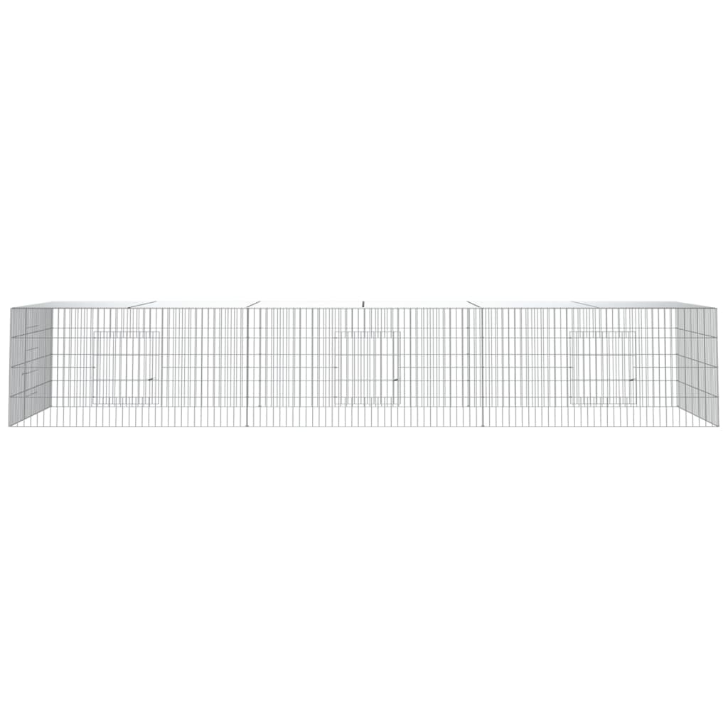 3-Panel Rabbit Cage 128"x42.9"x21.3" Galvanized Iron