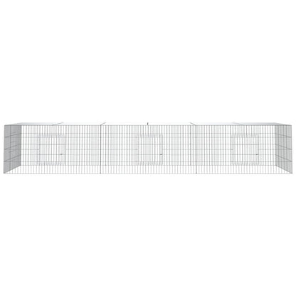 3-Panel Rabbit Cage 128"x42.9"x21.3" Galvanized Iron