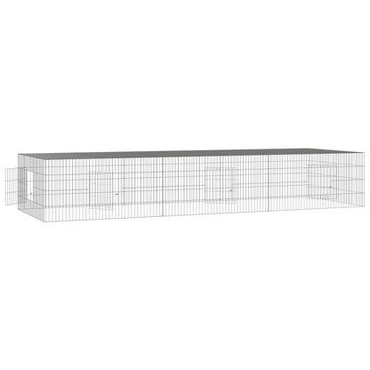 3-Panel Rabbit Cage 128"x42.9"x21.3" Galvanized Iron
