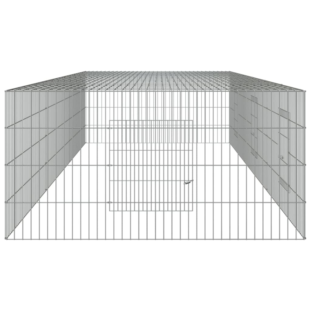 3-Panel Rabbit Cage 128"x42.9"x21.3" Galvanized Iron