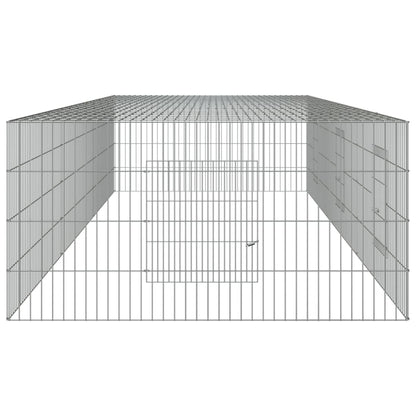 3-Panel Rabbit Cage 128"x42.9"x21.3" Galvanized Iron