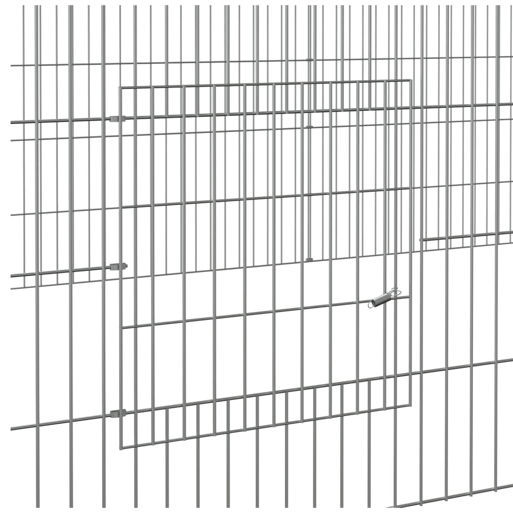 3-Panel Rabbit Cage 128"x42.9"x21.3" Galvanized Iron
