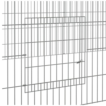 3-Panel Rabbit Cage 128"x42.9"x21.3" Galvanized Iron