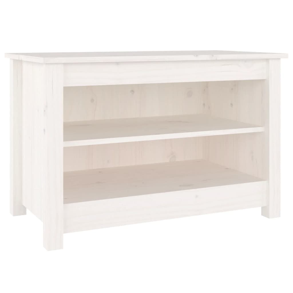 Shoe Bench White 27.6x15.0x17.9" Solid Wood Pine
