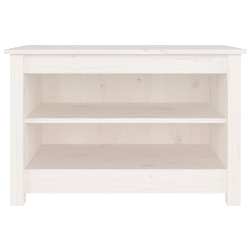 Shoe Bench White 27.6x15.0x17.9" Solid Wood Pine