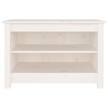 Shoe Bench White 27.6x15.0x17.9" Solid Wood Pine