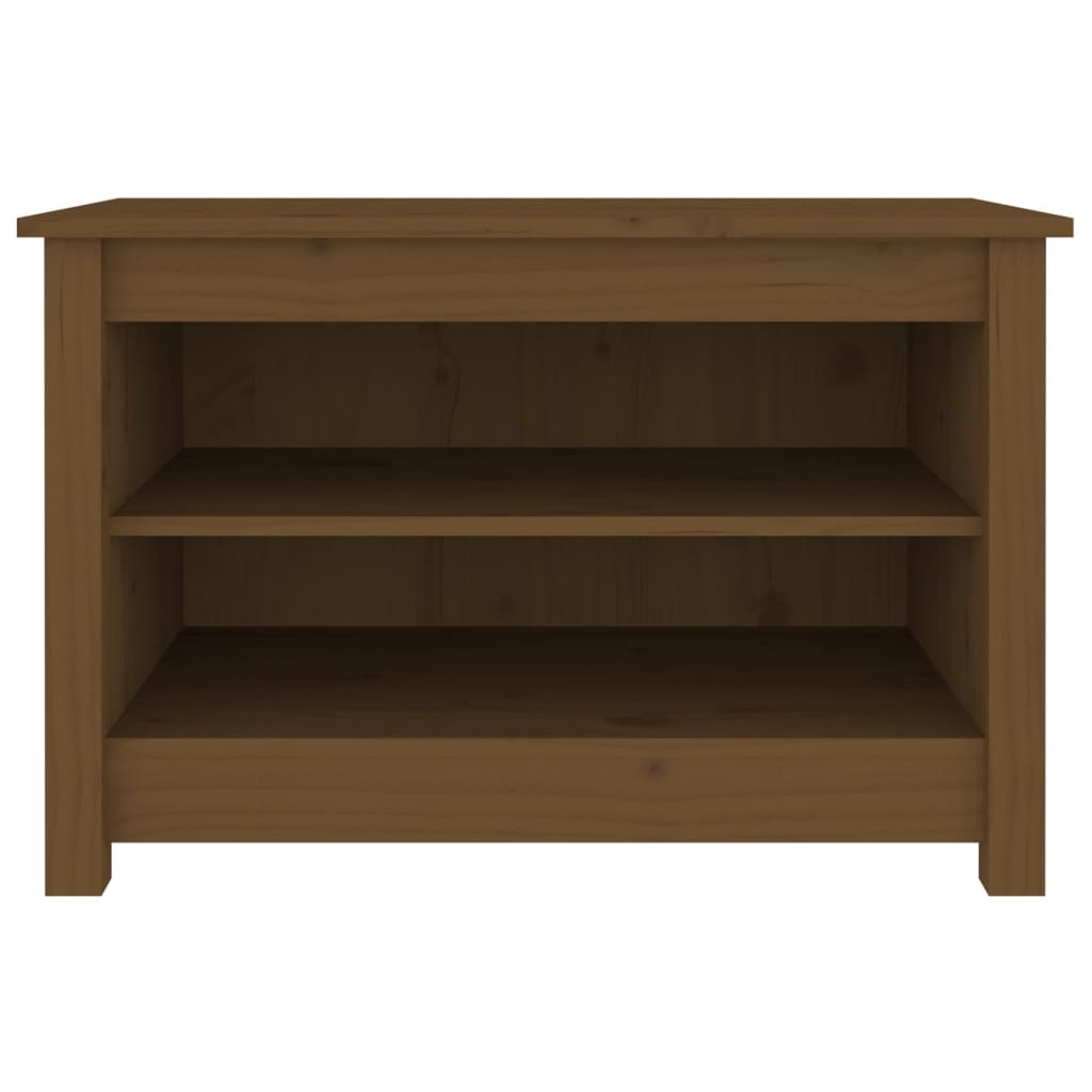 Shoe Bench Honey Brown 27.6x15.0x17.9" Solid Wood Pine