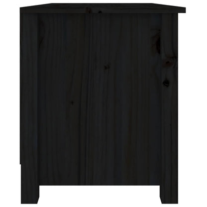 Shoe Bench Black 27.6x15.0x17.9" Solid Wood Pine