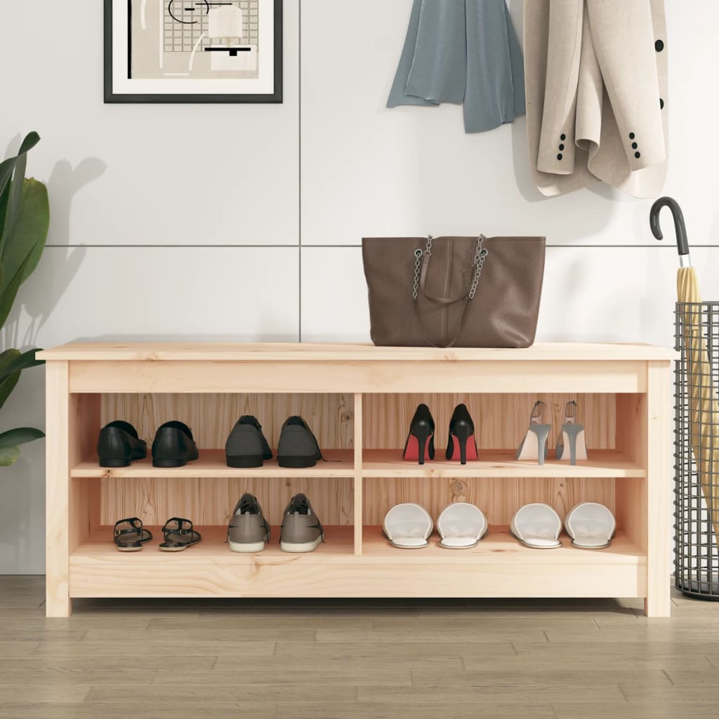 Shoe Bench 43.3x15.0x17.9" Solid Wood Pine