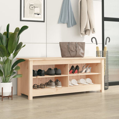 Shoe Bench 43.3x15.0x17.9" Solid Wood Pine