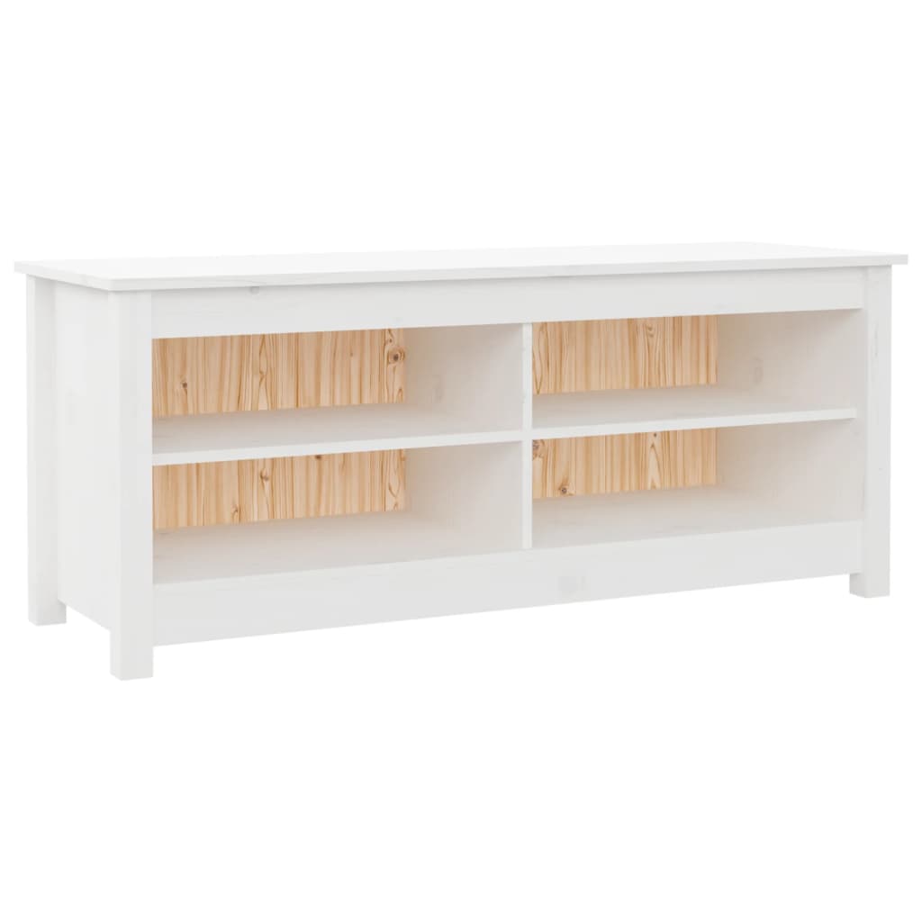 Shoe Bench White 43.3x15.0x17.9" Solid Wood Pine
