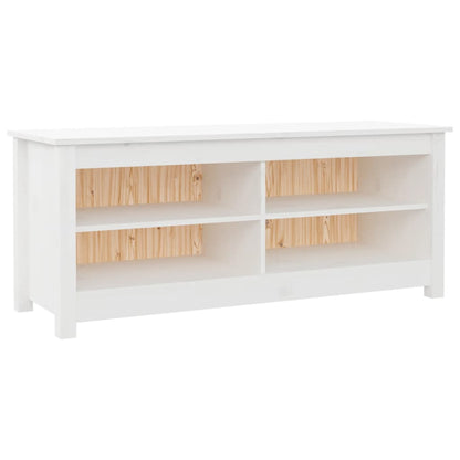 Shoe Bench White 43.3x15.0x17.9" Solid Wood Pine