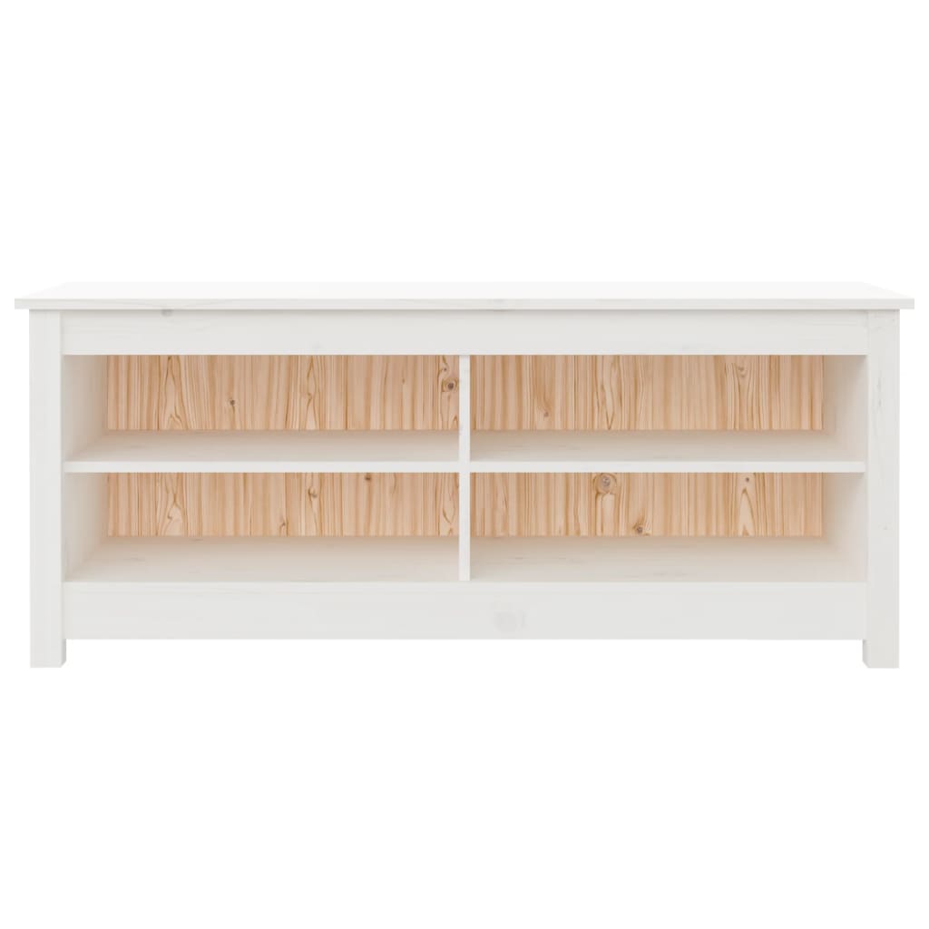 Shoe Bench White 43.3x15.0x17.9" Solid Wood Pine