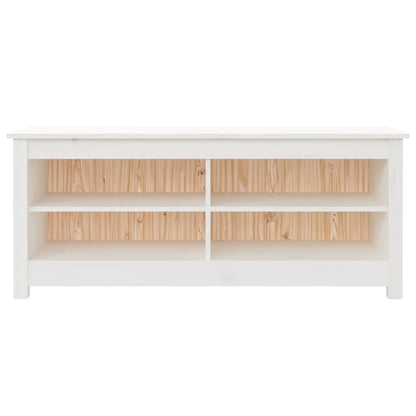 Shoe Bench White 43.3x15.0x17.9" Solid Wood Pine