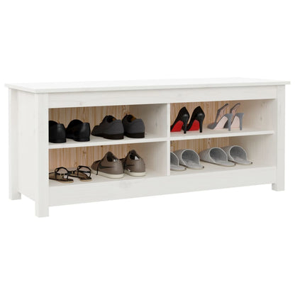 Shoe Bench White 43.3x15.0x17.9" Solid Wood Pine