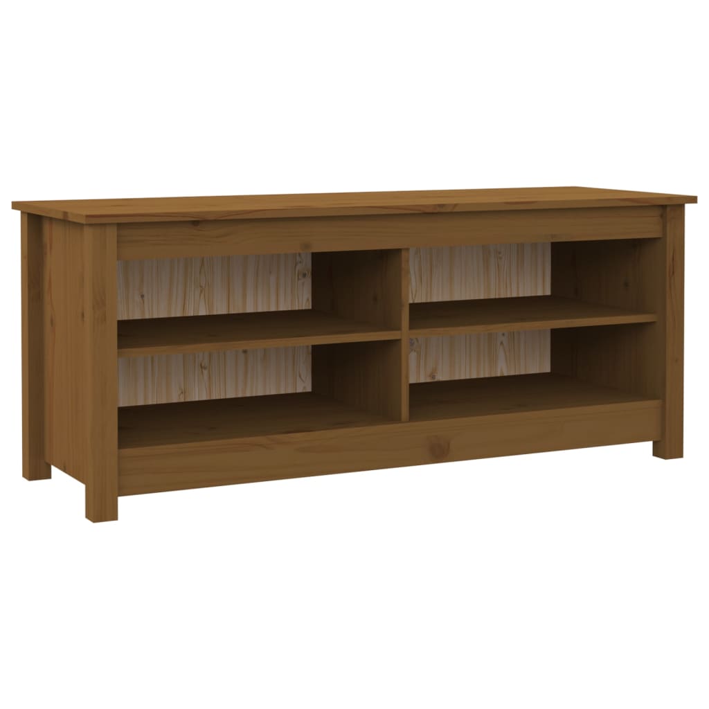 Shoe Bench Honey Brown 43.3x15.0x17.9" Solid Wood Pine