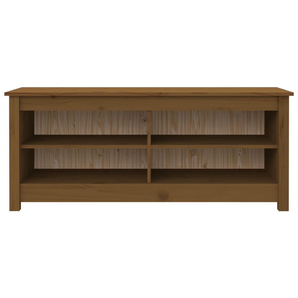 Shoe Bench Honey Brown 43.3x15.0x17.9" Solid Wood Pine