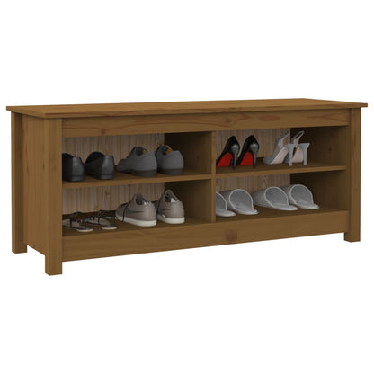 Shoe Bench Honey Brown 43.3x15.0x17.9" Solid Wood Pine