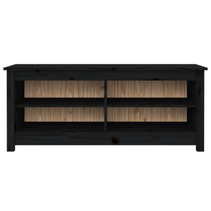Shoe Bench Black 43.3x15.0x17.9" Solid Wood Pine
