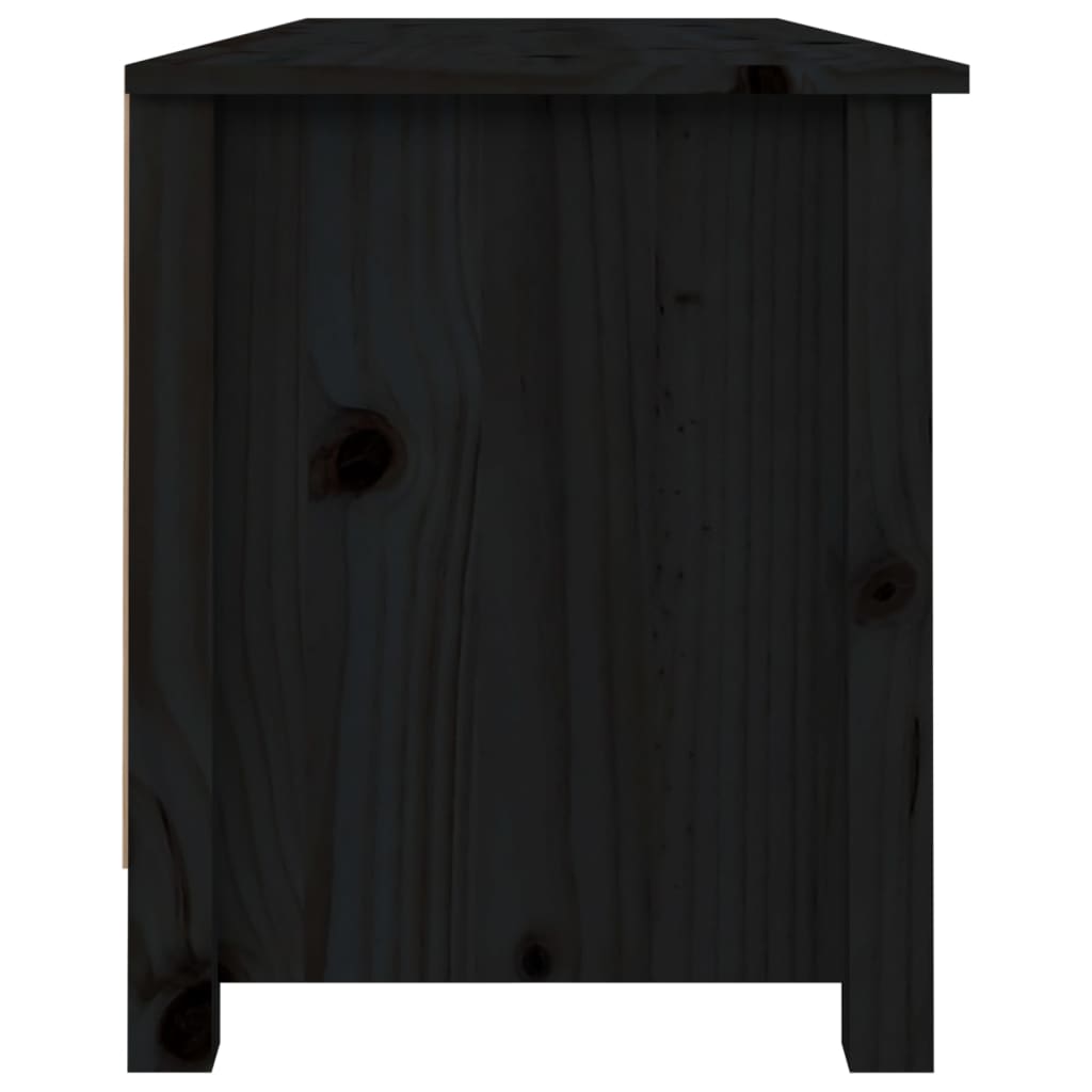 Shoe Bench Black 43.3x15.0x17.9" Solid Wood Pine