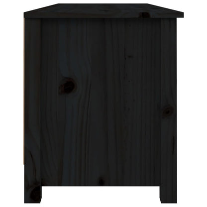 Shoe Bench Black 43.3x15.0x17.9" Solid Wood Pine