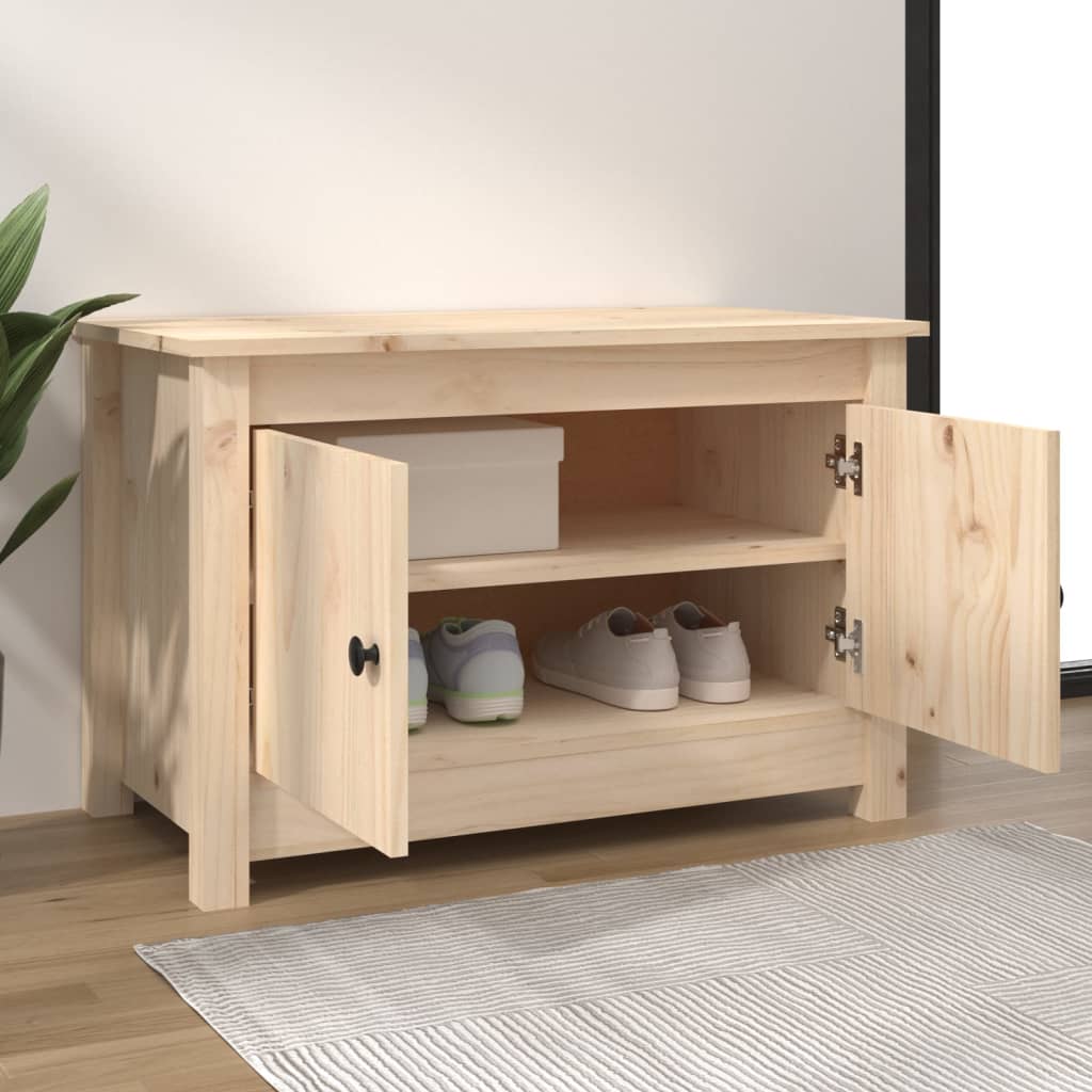 Shoe Cabinet 27.6"x15"x17.9" Solid Wood Pine
