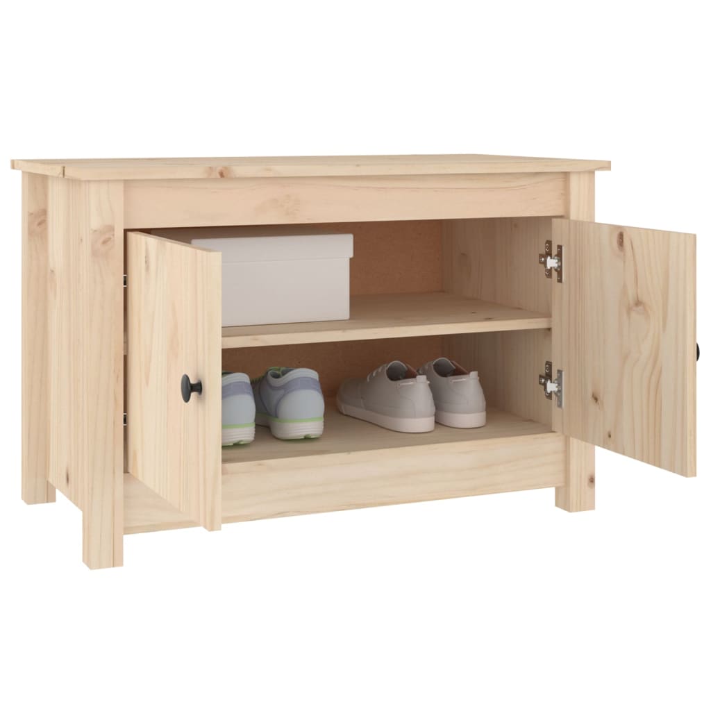 Shoe Cabinet 27.6"x15"x17.9" Solid Wood Pine