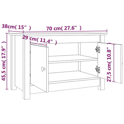 Shoe Cabinet 27.6"x15"x17.9" Solid Wood Pine