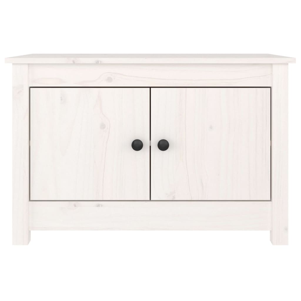 Shoe Cabinet White 27.6x15.0x17.9" Solid Wood Pine