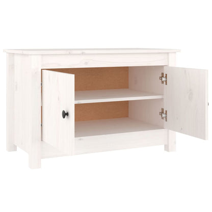 Shoe Cabinet White 27.6x15.0x17.9" Solid Wood Pine