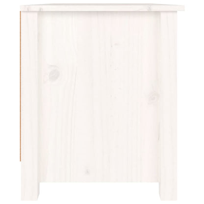 Shoe Cabinet White 27.6x15.0x17.9" Solid Wood Pine