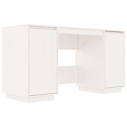 Desk White 55.1"x19.7"x29.5" Solid Wood Pine