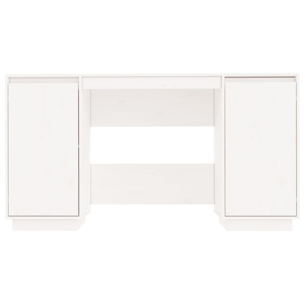 Desk White 55.1"x19.7"x29.5" Solid Wood Pine