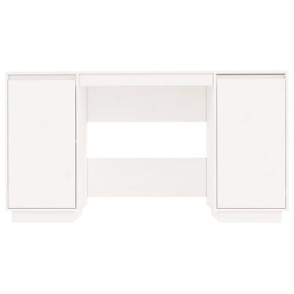 Desk White 55.1"x19.7"x29.5" Solid Wood Pine