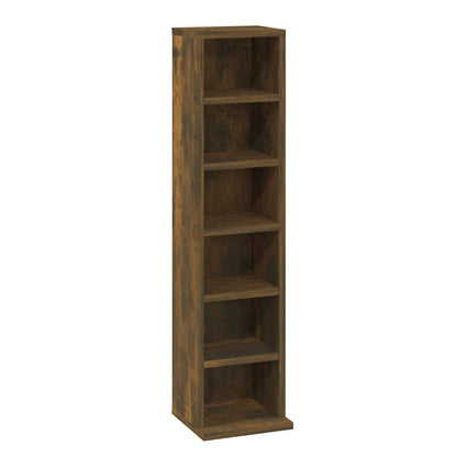 CD Cabinet Smoked Oak 8.3"x7.9"x34.6" Engineered Wood