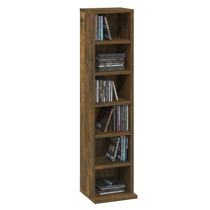 CD Cabinet Smoked Oak 8.3"x7.9"x34.6" Engineered Wood