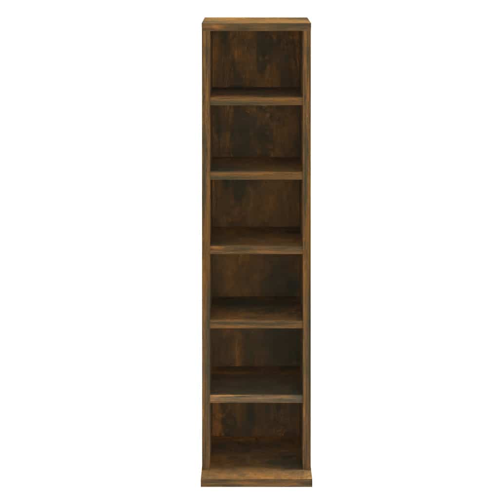 CD Cabinet Smoked Oak 8.3"x7.9"x34.6" Engineered Wood