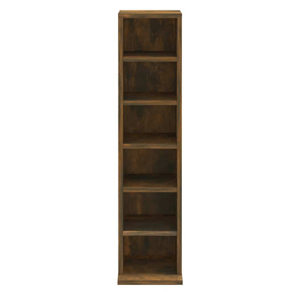 CD Cabinet Smoked Oak 8.3"x7.9"x34.6" Engineered Wood