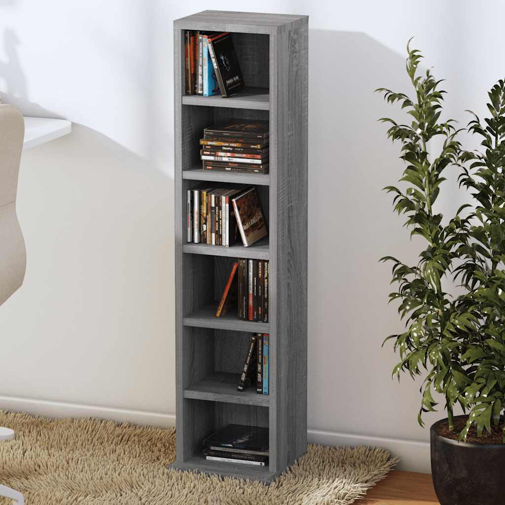 CD Cabinet Gray Sonoma 8.3"x7.9"x34.6" Engineered Wood