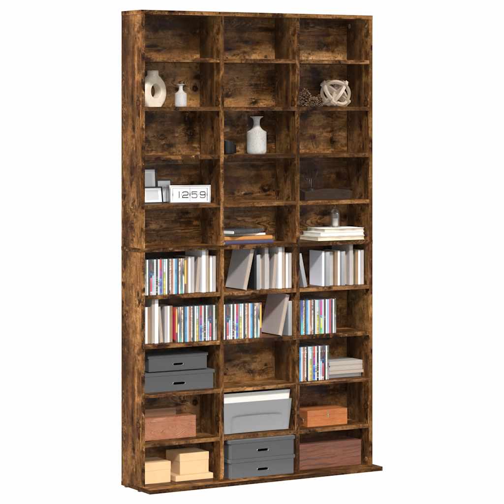 CD Cabinet Smoked Oak 40.2x9.1x69.9" Engineered Wood