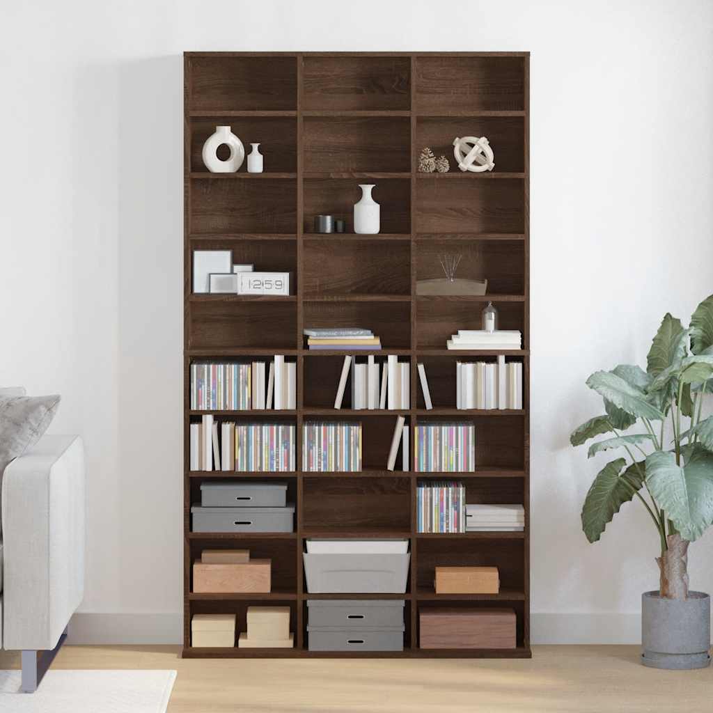 CD Cabinet Brown Oak 40.2x9.1x69.9" Engineered Wood